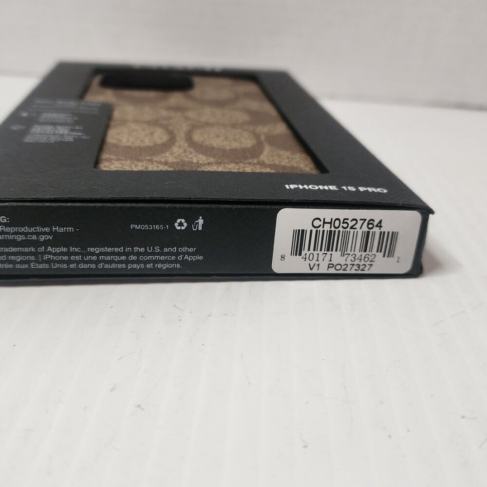 Two Coach iPhone 15 PRO Cases: Signature Folio + Slim Case Bundle Tan New ! - Picture 6 of 16